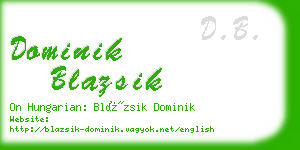 dominik blazsik business card